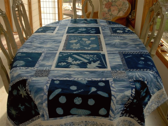 table cloth-crepe de chine by Nancy Anderson, Brookfield, WI